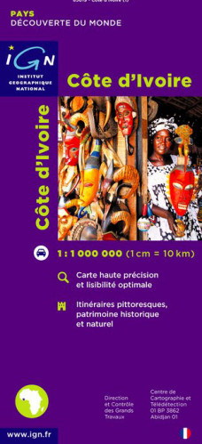 Ivory Coast 1:1.000.000 mapa IGN