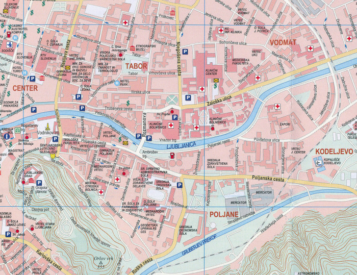 detail Ljubljana 1:13.500 plán města IS