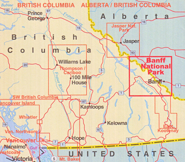 detail Banff National Park 1:300t mapa ITM