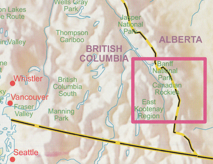 detail Kanadské Skalisté hory (Canadian Rockies) 1:250t mapa ITM