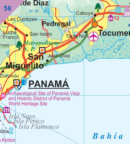 detail Kostarika & Panama (Costa Rica & Panama) 1:300t atlas ITM