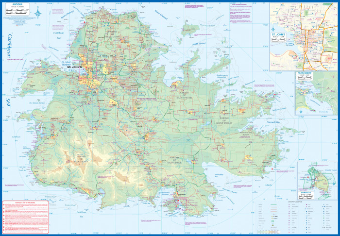 detail Antigua & Barbuda 1:35t mapa ITM