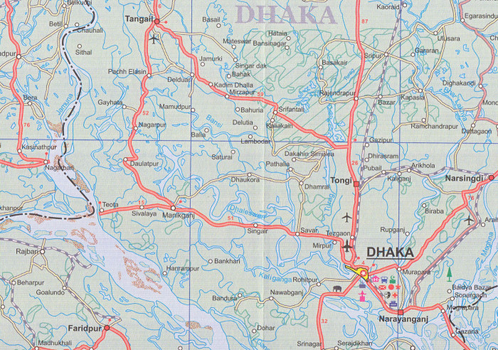 detail Bangladéš (Bangladesh) 1:750t & India East 1:1,5m mapa ITM
