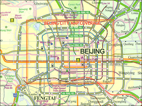 detail Beijing (Peking) 1:23t & the Great Wall 280t mapa ITMB
