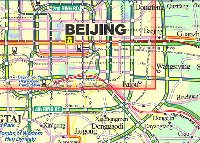 detail Peking & Velká čínská zeď (Beijing & The Great Wall) 1:23t/1:280t mapa ITM