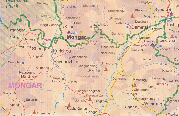 detail Bhutan & Severní Indie (Bhutan & Northern India) 1:345t/1:2,1m mapa ITM