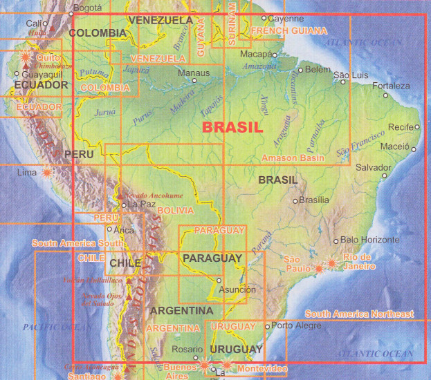 detail Brazílie (Brazil) 1:4,5m mapa ITM