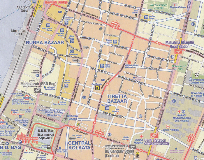 detail Kalkata & SV Indie (Kolkata/Calcutta & NE India) 1:10t/1:2,3m mapa ITM