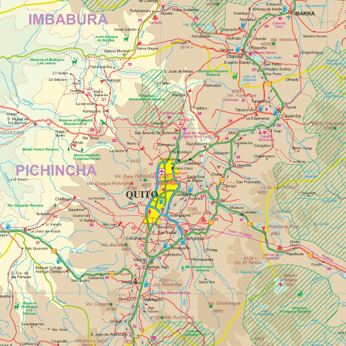 detail Ekvádor (Ecuador) 1:660t mapa ITM