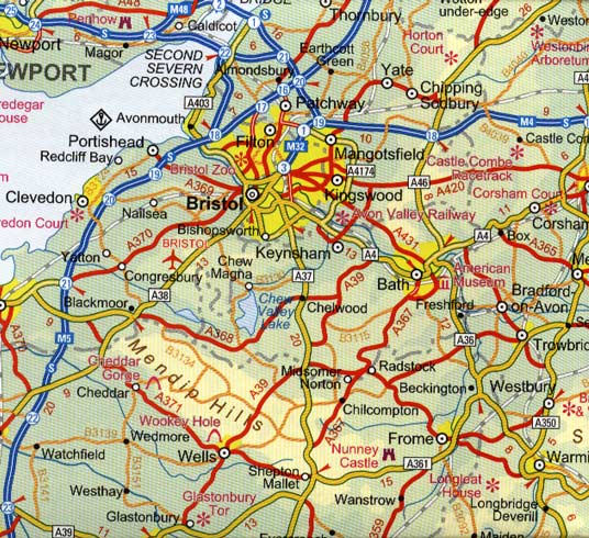 detail Anglie & Wales (England & Wales) 1:550t mapa ITM