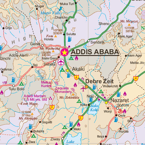 detail Etiopie (Ethiopia) 1:2m mapa ITM
