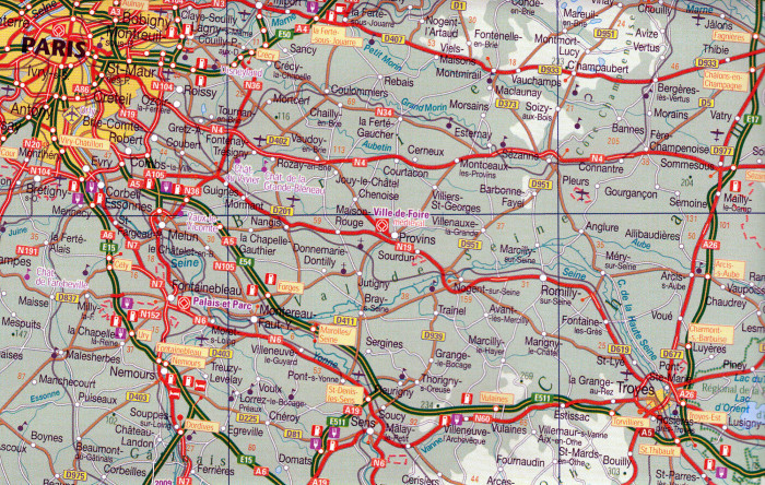 detail Francie (France) 1:1m mapa ITM