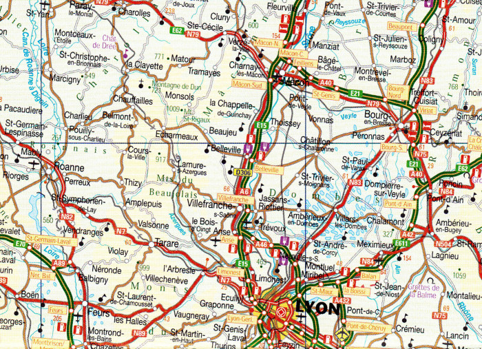 detail Francie (France) 1:1m mapa ITM