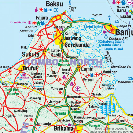 detail Gambia & Senegal 1:340t/1:740t mapa ITM