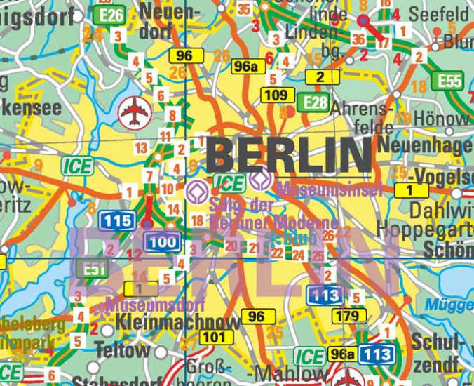 detail Německo (Germany) 1:650t mapa ITM