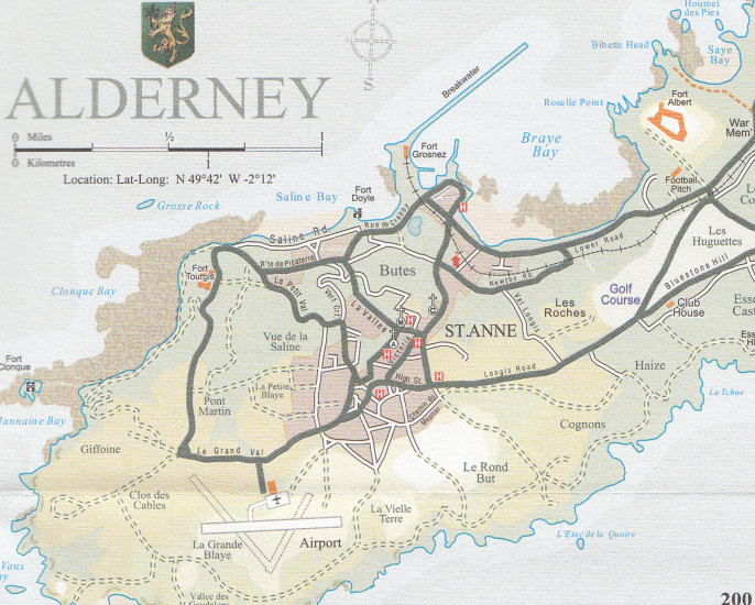 detail Guernsey & Alderney, Sark, Herm 1:12,5t mapa ITM