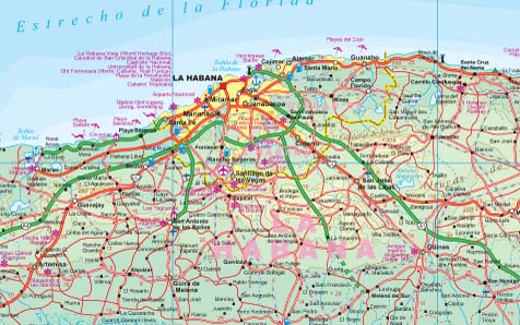 detail Havana & Kuba západ (Havana & Cuba west) 1:10t/1:600t mapa ITM