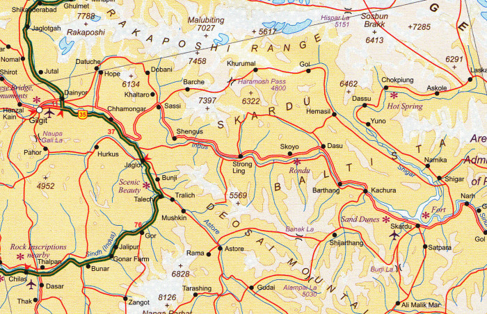detail Himaláje (Himalaya) 1:1,3m mapa ITM