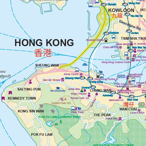 detail Hong Kong & Region 1:10t/1:60t mapa ITM