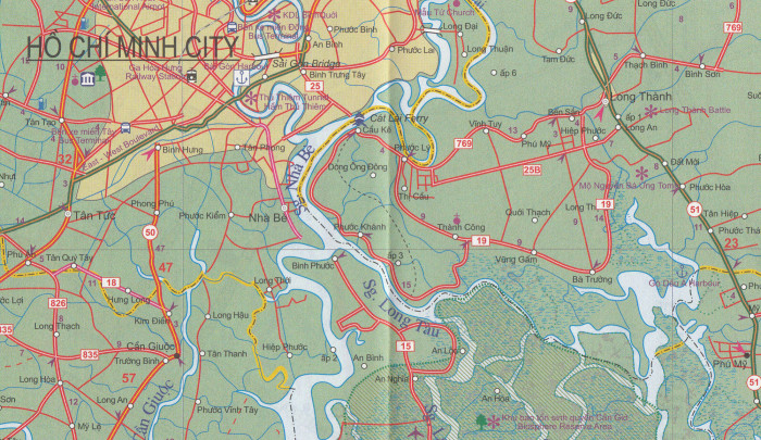 detail Ho Chi Minh City & Region 1:15t/1:300t mapa ITM
