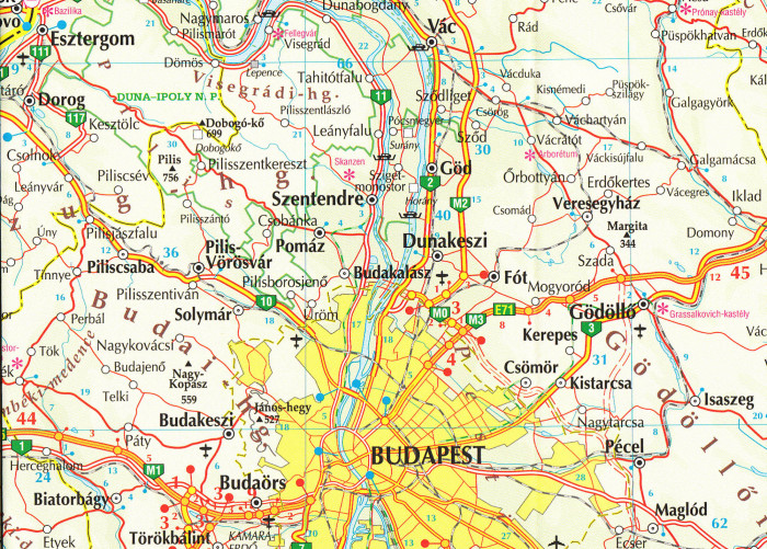 detail Maďarsko (Hungary) 1:400t mapa ITM