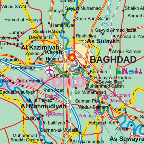 detail Irák & Bagdád (Iraq & Bagdhad)1:1,2m mapa ITMB
