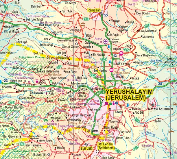 detail Jeruzalém & Izrael sever (Jerusalem & Israle North) 1:12t/1:225t mapa ITM