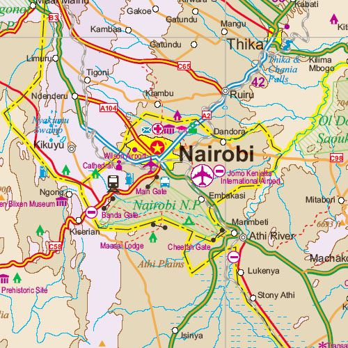 detail Keňa (Kenya) 1:920t mapa ITM