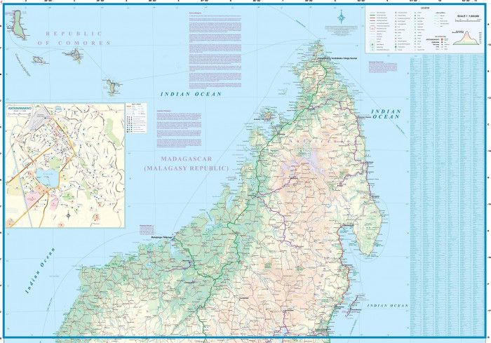 detail Madagaskar (Madagascar) 1:1m mapa ITM