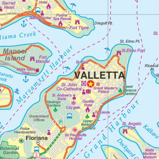 detail Malta & Gozo 1:28,5t mapa ITM