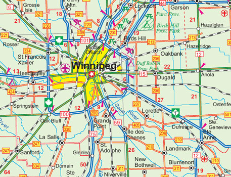 detail Manitoba 1:900t mapa ITM