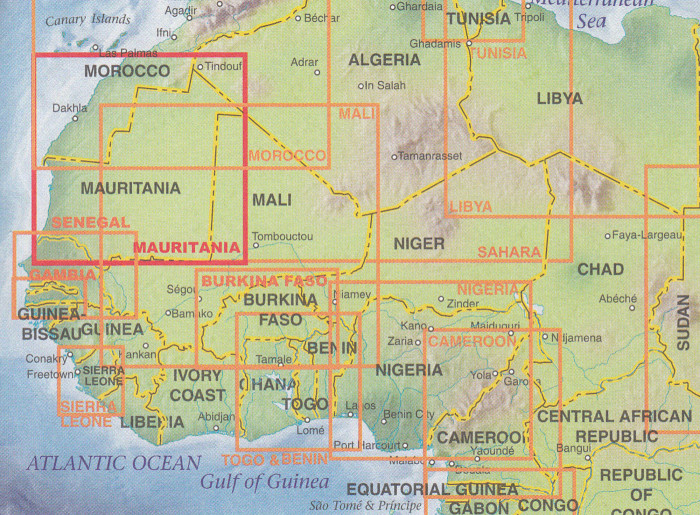 detail Mauritánie (Mauritania) 1:2m mapa ITM
