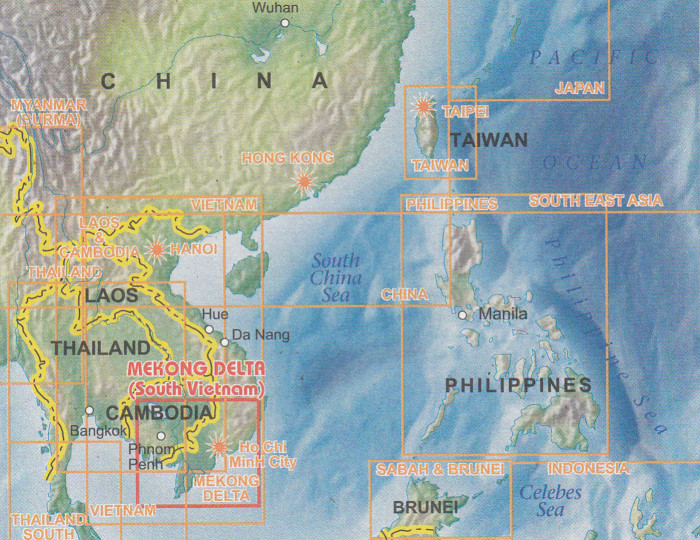 detail Delta Mekongu & Vietnam jih (Mekong Delta & Southern Vietnam) 1:500t mapa ITM