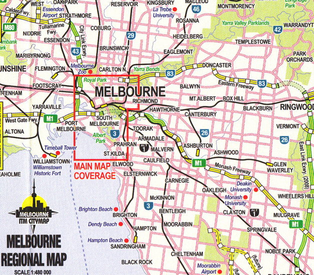 detail Melbourne 1:12.5t mapa ITM