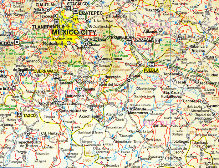 detail Mexiko (Mexico) 1:2m mapa ITM