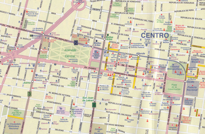 detail Mexiko sřed & Mexiko město (Mexico Central & Mexico city) 1:1m mapa ITM