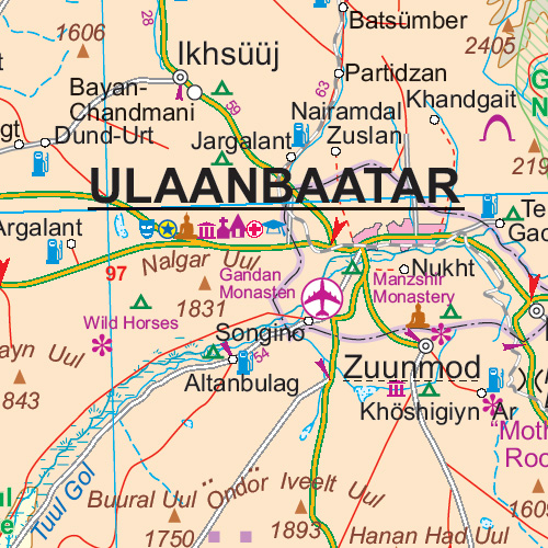 detail Mongolsko (Mongolia) 1:2,5m mapa ITM