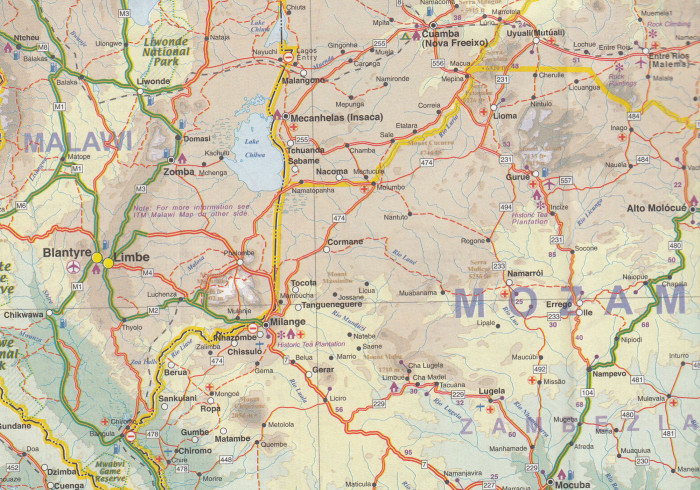 detail Mosambik & Malawi (Mozambique & Malawi) 1:900t/1:9m mapa ITM