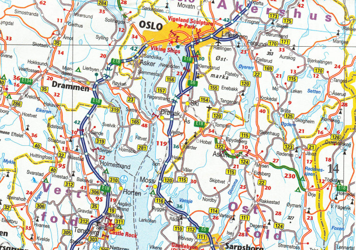 detail Norsko (Norway) 1:650t mapa ITM