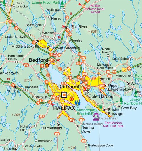 detail Nova Scotia & Prince Edward Island 1:400t mapa ITM