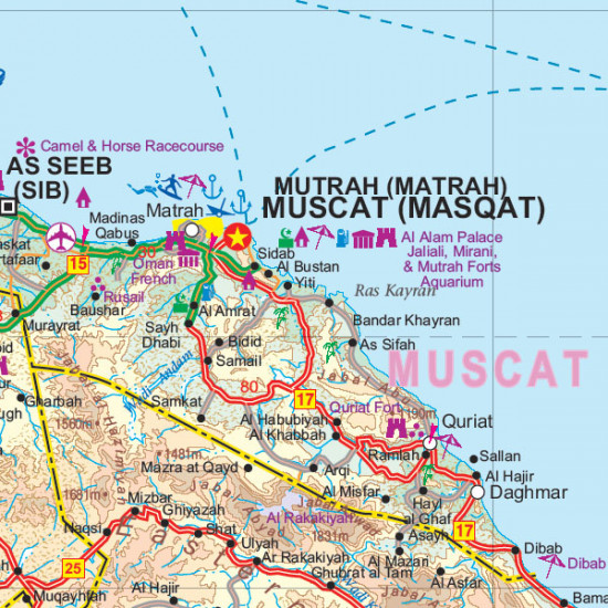 detail Oman & Yemen & UAE 1:1,4m mapa ITM