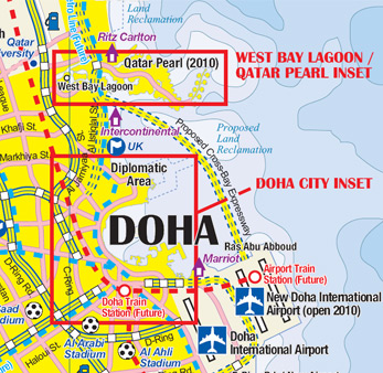 detail Katar & Doha město (Qatar & Doha City) 1:12,5t/300t mapa ITM