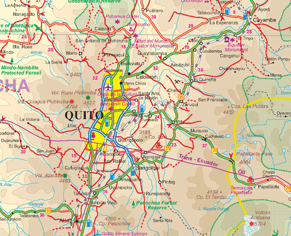 detail Quito & Ekvádor sever (Quito & North Ecuador) 1:12,5t/1:650t mapa ITM