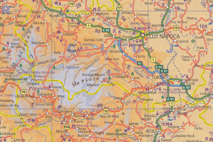 detail Rumunsko & Moldávie (Romania & Moldova) 1:850t mapa ITM