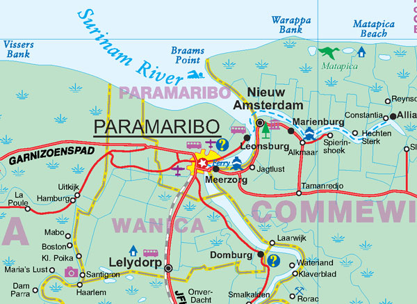 detail Surinam & French Guiana 1:720t/1:500t mapa ITM