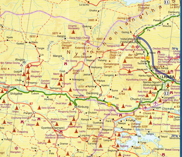 detail Tibet 1:1,68m mapa ITM