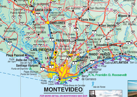 detail Uruguay & Montevideo 1:800t mapa ITM