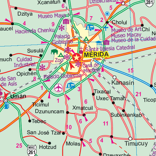 detail Yucatán 1:500t mapa ITM