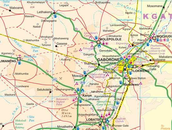 detail Botswana & Zimbabwe 1:1,5m mapa ITM