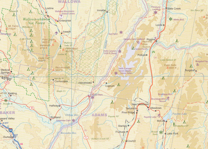 detail USA Pacific Northwest 1:1,000,000 cestovní mapa ITM